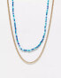 Фото #1 товара Faded Future pack of 2 beaded and chain festival necklace in gold