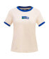 ფოტო #3 პროდუქტის Women's Cream Distressed Seattle Seahawks Retro Classic Ringer T-shirt