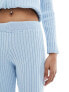 Fashionkilla knitted straight leg trousers co-ord in light blue