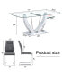 Фото #3 товара Modern Rectangular Glass Dining Table for 6-8, with Tempered Glass Top and MDF Base