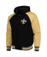 ფოტო #2 პროდუქტის Men's Black New Orleans Saints Defender Raglan Full-Zip Hoodie Varsity Jacket