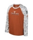 Big Boys Burnt Orange, Camo Texas Longhorns OHT Military-Inspired Appreciation Dark Star Raglan Long Sleeve T-shirt