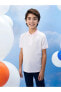 LCW Kids Polo Yaka Kendinden Desenli Kısa Kollu Erkek Çocuk Tişört