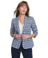 ფოტო #4 პროდუქტის Women's Plaid One-Button Blazer