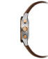 ფოტო #2 პროდუქტის Men's Swiss Automatic Chronograph Freelancer Brown Leather Strap Watch 43.5mm