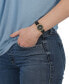 ფოტო #4 პროდუქტის Women's Swiss V-Dollar Black Leather Strap Watch 37mm