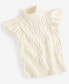 Фото #5 товара Women's Flutter-Sleeve Cable-Knit Sweater, Created for Macy's