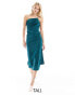 Фото #2 товара In The Style Tall satin one shoulder strappy midi dress in emerald