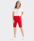 ფოტო #1 პროდუქტის Women's Mid-Rise Raw-Edge Bermuda Jean Shorts, Created for Macy's