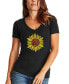 Women's Sunflower Word Art V-neck T-shirt
