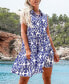 Women's Ornate Print Ruffled Mini Beach Dress