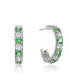 Фото #1 товара Sterling Silver White Gold Plated With Cubic Zirconia C-Shaped Hoop Earrings