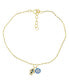 Hamsa and Evil Eye Anklet in 14K Gold Plated or Sterling Silver