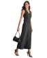 ფოტო #3 პროდუქტის Women's V-Neck Pinstripe Sleeveless Jumpsuit