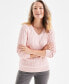 ფოტო #1 პროდუქტის Petite Cotton Cable-Knit V-Neck Sweater, Created for Macy's