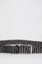 Фото #6 товара Ремень мужской DeFacto Джинсовый с прямоугольной пряжкой