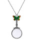 Фото #1 товара 2028 silver-Tone Butterfly Magnifying Glass Pendant Necklace