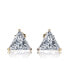ფოტო #1 პროდუქტის Sterling Silver Cubic Zirconia Large Triangle Earrings