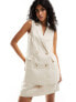 Forever New sleeveless linen co-ord blazer in beige 40 - фото #1