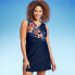 Lands' End Women's UPF 50 Tummy Control Floral Print Surplice Swim Dress -