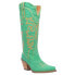 Фото #4 товара Dingo Texas Tornado Embroidered Snip Toe Cowboy Womens Green Casual Boots DI943