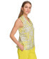 Фото #3 товара Women's Printed Pleat-Neck Woven Sleeveless Top