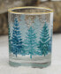 14-Ounce 22 Carat Gold-Tone Rim DOF (Double Old Fashioned) Glass Set of 4 - Holiday Winter Pine Trees