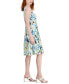 Women's Linen-Blend Printed Sleeveless Flared-Skirt Dress