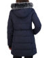 Women's Faux-Fur-Trim Hooded Puffer Coat Синий, XS - фото #2