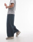 Topman wide leg trousers in mid blue