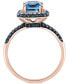 ფოტო #3 პროდუქტის EFFY® London Blue Topaz (2-1/5 ct. t.w.) & Diamond (1/2 ct. t.w.) Statement Ring in 14k Rose Gold