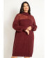 Фото #2 товара Plus Size Sweater Dress With Sheer Panel