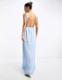 Фото #6 товара ASOS DESIGN halter neck grecian pleated skirt maxi dress in pastel blue