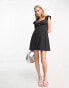 ASOS DESIGN soft denim mini tea dress in washed black