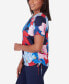 Фото #4 товара Petite All American Dramatic Flower Crew Neck Side Ruched Top