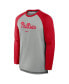 Men's Heather Gray/Red Philadelphia Phillies Authentic Collection Game Time Raglan Performance Long Sleeve T-Shirt