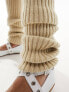 My Accessories London knitted leg warmers in beige