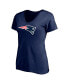 Фото #2 товара Women's Mac Jones Navy New England Patriots Plus Size Player Name and Number V-Neck T-shirt