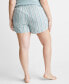 Фото #2 товара Дамская пижама State of Day полосатые поплиновые боксерские шорты XS-3X, созданные для Macy's.