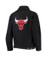 Women's Black Chicago Bulls Patch Denim Button-Up Jacket