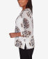 ფოტო #4 პროდუქტის Petite Opposites Attract Medallion Textured Top