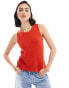 Фото #1 товара JDY knitted tank top with back tie detail in red