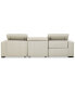 Фото #7 товара Nevio 3-pc Leather Sectional Sofa with Chaise, 1 Power Recliner and Articulating Headrests, Created for Macy's