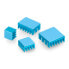 Фото #5 товара Set of heat sinks for Raspberry Pi - with heat transfer tape - blue - 4pcs.