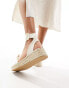 South Beach linen two part espadrille sandals in cream