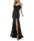 ფოტო #3 პროდუქტის Juniors' Flocked Glitter Mesh Ruched Corset Gown