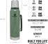 Фото #4 товара Stanley Classic Legendary Thermos Flask 1 Litre Hammertone Green - Stainless Steel Thermos Flask - BPA-Free - Thermos Keeps Hot for 24 Hours - Lid Also Works as a Drinking Cup - Dishwasher Safe