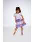 ფოტო #2 პროდუქტის Girl Textured Knit Dress With Mesh Skirt Lavender - Child