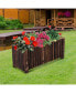 Wood Raised Garden Flower Bed Elevated Plant Planter Herb Box Backyard