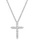 ფოტო #1 პროდუქტის Diamond Cross Pendant Necklace (1 ct. t.w.) in 14k White Gold